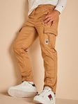 Tommy Hilfiger Boys Cargo Pull On Cotton Pants - Khaki, Khaki, Size 10 Years