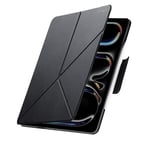 PITAKA Coque pour iPad Pro 13 2024 M4 Coque Magnétique pour iPad Pro 13 7e Génération Housse de Protection Ultralégère avec Porte-Stylo iPad Stand Multi-Angle en PU Cuir Noir [MagEZ Folio 2]