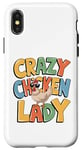 Coque pour iPhone X/XS Crazy Chicken Lover Hen Mom, Farm Fresh Eggs Farmer