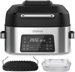 CHEFREE Health Grill and Air Fryer, 6L Large Capacity, 6-in-1 Smart XL Griddle,