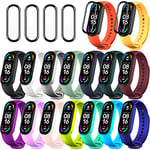 BANGTING Lot de 20 bracelets compatibles avec Xiaomi Mi Band 5 / Amazfit Band 5, bracelet de rechange en silicone pour Mi Fit Band 5 NFC Bracelets de rechange Miband 5 bracelets Strap