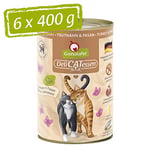 GranataPet Delicatessen Nourriture Humide pour Chats à la Dinde et au Faisan - Nourriture pour Chat - Nourriture pour Les gourmets - sans céréales et sans Sucre - 6 x 400 g