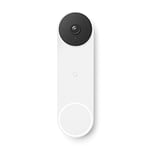 Google GWX3T Nest Doorbell (Battery) - Wireless 960p Video Doorbell - Smart WiFi Motion Only Doorbell Camera, Snow, 1 Count (Pack of 1)