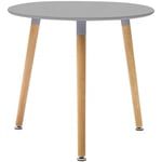 Table avec diamètre 80 cm gris avec pieds en bois de hêtre - Ischia