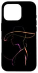 Coque pour iPhone 16 Pro Silhouette colorée femme dans un chapeau