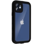 Coque Apple iPhone 12 Bi-matière Waterproof 2m Film Écran Redpepper noir