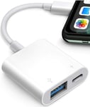 Adaptateur Appareil Photo Lightning Vers Usb Pour Iphone Ipad, Otg Pour Lecteur De Carte, Lecteur Flash Usb, U Disk, Clavier, Souris, Moyeu, Midi, Plug & Play