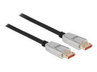 Delock - Displayport-Kabel - Displayport (Hann) Til Displayport (Hann) - Displayport 1.4 - 3 M - Støtte For 8K Uhd (7680 X 4320) - Svart