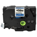 vhbw 1x Ruban compatible avec Brother PT 300, 2730, 2730VP, 300B, 300SP, 310B, 310 imprimante d'étiquettes 18mm Noir sur Bleu, extraforte