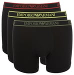 Emporio Armani Men's CORE Logoband 3-Pack Boxer Shorts, Nero/Nero/Nero, XXL