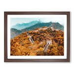 The Great Wall Of China Modern Art Framed Wall Art Print, Ready to Hang Picture for Living Room Bedroom Home Office Décor, Walnut A2 (64 x 46 cm)