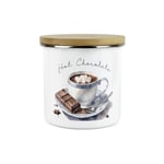 Hot Chocolate Storage Canister - Large Enamel Kitchen Cocoa Powder Jar