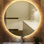 Miroir lumineux pour salle de bain à LED avec éclairage tactile anti-buée blanc chaud round Ø 80 cm