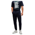 BOSS Mens Hadiko 1 Cotton-blend tracksuit bottoms with logo-tape inserts