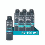 Dove Men+Care Classic Antiperspirant Deodorant Aerosol deodorant spray with ¼ moisturising cream for 48h sweat & odour protection 6x 150 ml