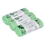 6 Litre x 150 All-Green Compostable Kitchen Caddy Liners - Food Waste Bin Liners - EN 13432-6L Bags