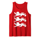 Three White Lions. Retro England Team Fan. Men, Women & Kids Tank Top