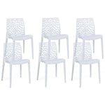 Idmarket - Lot de 6 chaises de jardin alyssa en polypropylène nid d'abeille blanc