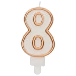 Folat 24158 Candle Simply Chique Gold Number 8-9 cm-Cake Decorations for Birthday Anniversary Wedding Graduation Party, 9 cm
