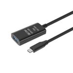 NÖRDIC 10m USB-C 3.2 GEN1 til USB-A 5Gbps Aktiv forlengelseskabel