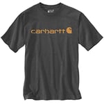 Carhartt T- Shirt à Manches Courtes épais avec Logo imprimé Coupe décontractée Utilitaire de Travail, Carbone chiné (Carbon Heather), L Homme