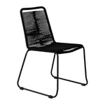 Ebuy24 - Lindos Chaise de jardin empilable, noir.