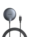 Anker Chargeur Induction iPhone Ultra Rapide 15W MagGo (Pad), Compatible MagSafe, certifié Qi2, pour iPhone 15/15 Plus/Pro/Pro Max/Séries 14 (Alimentation Secteur Non Incluse)