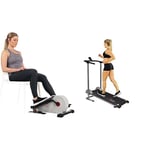 Sunny Health & Fitness Magnetic Under Desk Elliptical Peddler, Portable Mini Elliptical SF-E3872 and Foldable Treadmill, Manual Compact Mini Treadmill, SF-T1407M