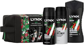 LYNX Africa Washbag Trifecta with Body Spray, Body Wash, and Deodorant Gift Set