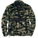 Carhartt Men's Relaxed fit Fleece Jumper Sweater, Black Blind Duck Camo, L