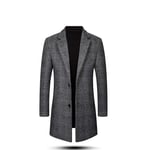 Mens Winter Coat Slim Fit Padded Wool Trench Coats Long Thick Elegant Jacket Overcoat