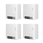 SONOFF WiFi Smart Relay Switch 2 Way Light Switch 10A 2200W, Works with Alexa/Google Home, APP Remote Control, Voice Control, Timer Function, Support LAN Control, No Hub Required, MINIR2, 4PCS