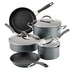 Circulon Scratch Defense Induction Hob Pan Set of 5 - Pots and Pans Sets Non Stick with Extreme Non Stick, Dishwasher & Oven Safe Cookware, Graphite Pewter Finish