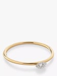 Monica Vinader 14ct Solid Gold Lab Grown Diamond Marquise Solitaire Stacking Ring, Gold