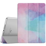 MoKo Case Fit New iPad 9th Generation 2021/8th Generation 2020/7th Gen 2019, iPad 10.2 Case - Slim Smart Shell Stand Cover with Translucent Frosted Back Protector, Water Color(Auto Wake/Sleep)