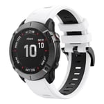 Garmin Fenix​​6X Pro/ Fenix7X / Fenix​​7X Solar / TACTIX 7/ 7 Pro osv. Silikonearmbånd, 26 mm - Hvid, Sort