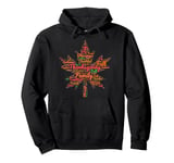 Thanksgiving Maple Leaf Word Cloud Turkey Day Fall Tradition Pullover Hoodie