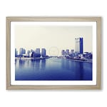 Tianjin Eye Skyline China Modern Framed Wall Art Print, Ready to Hang Picture for Living Room Bedroom Home Office Décor, Oak A2 (64 x 46 cm)