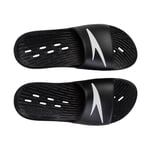 Speedo Men's Slides | Pool Sliders | Quick Dry, Logo Black, 7 UK