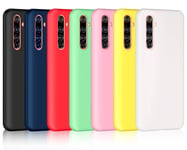 ivoler 7 Pack Slim Fit Case for Oppo Realme X50 Pro 5G, Ultra Thin Soft TPU Silicone Gel Phone Case Cover with Matte Finish Coating Grip (Black, Blue, Green, Pink, Red, Yelow, White)