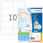 HERMA Self Adhesive Multipurpose Labels, 10 Labels per A4 Sheet, 100 Sheets, 99.1 x 57 mm, 1000 Labels, Blank Universal Labels Stickers, Sticky Labels for Laser & Inkjet Printer, White