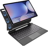 Étui Clavier Pour Samsung Galaxy Tab S10+/S9 Fe+/S9+/S8+/S7 Fe/S7+ (12,4 Pouces) Clavier Magnétique Flottant Avec Trackpad Multi-Touch, Support Pour Stylo S, Rétroéclairage 7 Couleurs-Azerty, Noir