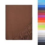 NatureMark - Drap de lit en Microfibre à Prix réduit ! Beaucoup de Tailles et de Couleurs de Marque (140x200-160x200 cm, Chocolat Brun)