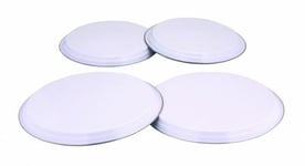 COLOURS 4pc Electric Gas Cooker Hob Cover Set Stainless Steel - White