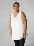 Live Unlimited Womens Ivory Satin Vest Top - White - Size 16 UK