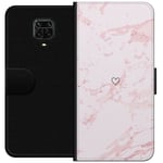 Tegnebogsetui til Xiaomi Redmi Note 9 Pro med Rosa Hjerte motiv