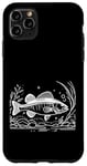 Coque pour iPhone 11 Pro Max Line Art Poisson Aquariste & Ichtyologiste Doré jaune