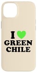 Coque pour iPhone 14 Plus I Love Green Chili Nourriture épicée au piment chaud rôti au Nouveau-Mexique