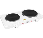 Quest 35250 Double Electric Hot Plate - White, White