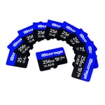 Lot de 10 Cartes microSD d’iStorage de 256Go | chiffrer des données stockées sur Les Cartes microSD d’iStorage en utilisant la clé USB datAshur SD | compatibles avec Les clés datAshur SD Uniquement